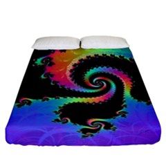 Fractal Spiral Vortex Swirl Whirlpool Math Fitted Sheet (california King Size) by Ravend