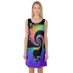 Fractal Spiral Vortex Swirl Whirlpool Math Sleeveless Satin Nightdress by Ravend