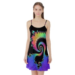 Fractal Spiral Vortex Swirl Whirlpool Math Satin Night Slip by Ravend