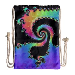 Fractal Spiral Vortex Swirl Whirlpool Math Drawstring Bag (large) by Ravend