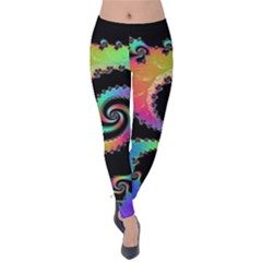 Fractal Spiral Vortex Swirl Whirlpool Math Velvet Leggings by Ravend