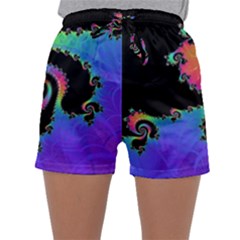 Fractal Spiral Vortex Swirl Whirlpool Math Sleepwear Shorts by Ravend