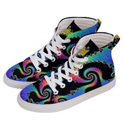 Fractal Spiral Vortex Swirl Whirlpool Math Men s Hi-top Skate Sneakers by Ravend