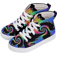 Fractal Spiral Vortex Swirl Whirlpool Math Kids  Hi-top Skate Sneakers by Ravend