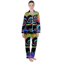 Fractal Spiral Vortex Swirl Whirlpool Math Women s Long Sleeve Satin Pajamas Set	 by Ravend