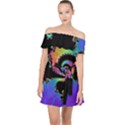 Fractal Spiral Vortex Swirl Whirlpool Math Off Shoulder Chiffon Dress View1