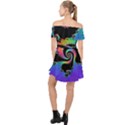 Fractal Spiral Vortex Swirl Whirlpool Math Off Shoulder Chiffon Dress View2