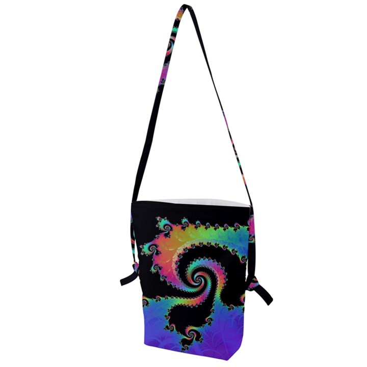 Fractal Spiral Vortex Swirl Whirlpool Math Folding Shoulder Bag