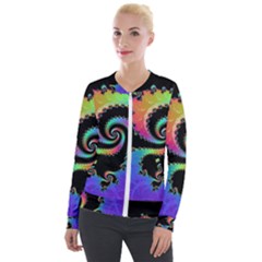 Fractal Spiral Vortex Swirl Whirlpool Math Velvet Zip Up Jacket by Ravend