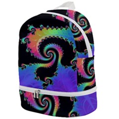 Fractal Spiral Vortex Swirl Whirlpool Math Zip Bottom Backpack by Ravend