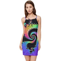 Fractal Spiral Vortex Swirl Whirlpool Math Summer Tie Front Dress by Ravend