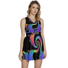 Fractal Spiral Vortex Swirl Whirlpool Math Sleeveless High Waist Mini Dress by Ravend