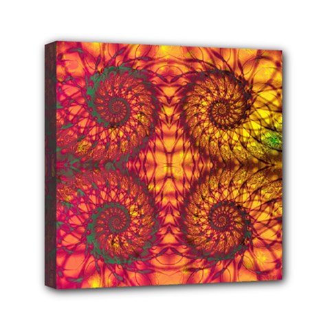 Art Pattern Fractal Design Abstract Artwork Mini Canvas 6  X 6  (stretched) by Ravend