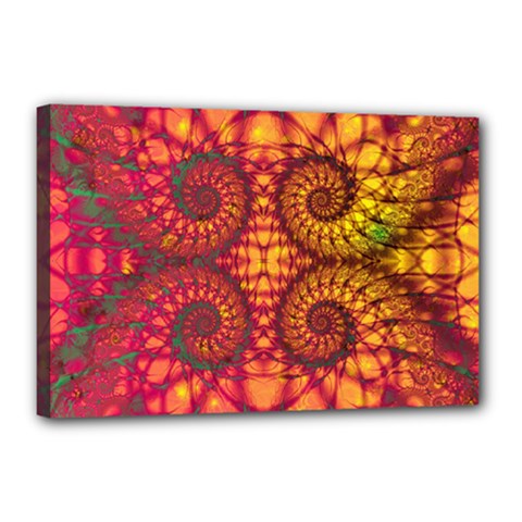 Art Pattern Fractal Design Abstract Artwork Canvas 18  X 12  (stretched) by Ravend