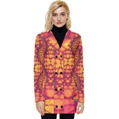 Art Pattern Fractal Design Abstract Artwork Button Up Hooded Coat  by Ravend