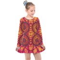 Art Pattern Fractal Design Abstract Artwork Kids  Long Sleeve Dress View1