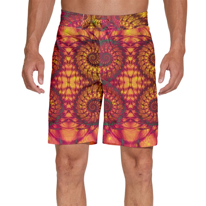 Art Pattern Fractal Design Abstract Artwork Men s Beach Shorts