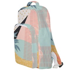 Leaves Pattern Design Colorful Decorative Texture Double Compartment Backpack