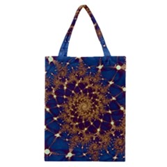 Fractal Spiral Art Pattern Blue Design Classic Tote Bag by Ravend