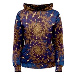 Fractal Spiral Art Pattern Blue Design Women s Pullover Hoodie by Ravend