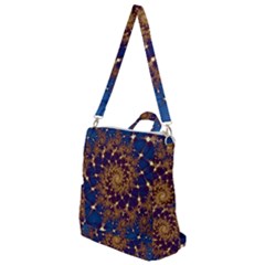 Fractal Spiral Art Pattern Blue Design Crossbody Backpack by Ravend