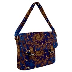 Fractal Spiral Art Pattern Blue Design Buckle Messenger Bag by Ravend