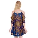 Fractal Spiral Art Pattern Blue Design Cutout Spaghetti Strap Chiffon Dress View2