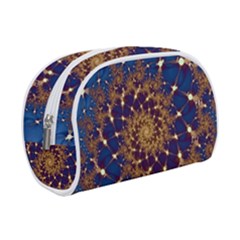 Fractal Spiral Art Pattern Blue Design Make Up Case (small) by Ravend