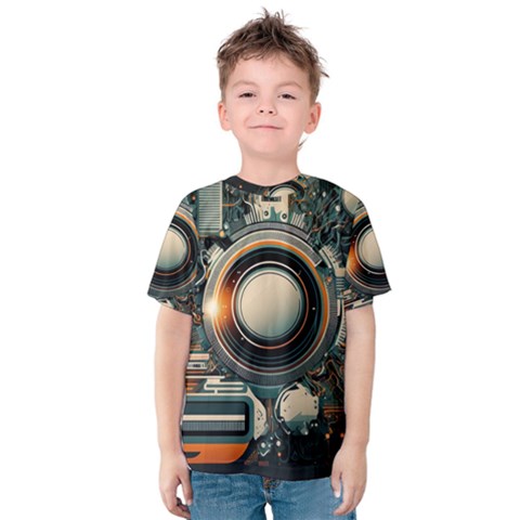 Illustrations Technology Robot Internet Processor Kids  Cotton Tee by Ravend