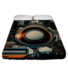 Illustrations Technology Robot Internet Processor Fitted Sheet (california King Size) by Ravend