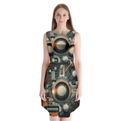 Illustrations Technology Robot Internet Processor Sleeveless Chiffon Dress   by Ravend