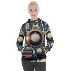 Illustrations Technology Robot Internet Processor Women s Hooded Pullover by Ravend