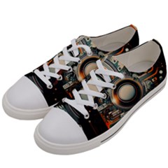 Illustrations Technology Robot Internet Processor Men s Low Top Canvas Sneakers by Ravend