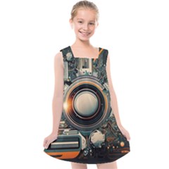 Illustrations Technology Robot Internet Processor Kids  Cross Back Dress by Ravend