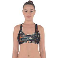 Illustrations Technology Robot Internet Processor Cross Back Hipster Bikini Top  by Ravend