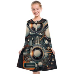 Illustrations Technology Robot Internet Processor Kids  Midi Sailor Dress by Ravend