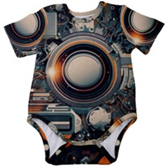 Illustrations Technology Robot Internet Processor Baby Short Sleeve Bodysuit by Ravend