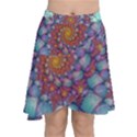 Fractals Abstract Art Cyan Spiral Vortex Pattern Chiffon Wrap Front Skirt View1