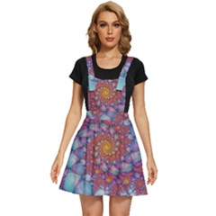 Fractals Abstract Art Cyan Spiral Vortex Pattern Apron Dress by Ravend