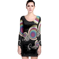 Fractal Math Abstract Abstract Art Digital Art Long Sleeve Bodycon Dress by Ravend