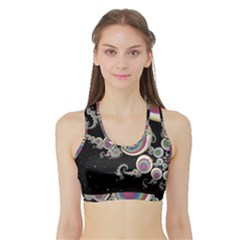 Fractal Math Abstract Abstract Art Digital Art Sports Bra With Border by Ravend