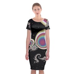 Fractal Math Abstract Abstract Art Digital Art Classic Short Sleeve Midi Dress by Ravend