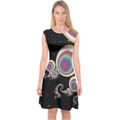 Fractal Math Abstract Abstract Art Digital Art Capsleeve Midi Dress by Ravend