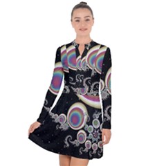 Fractal Math Abstract Abstract Art Digital Art Long Sleeve Panel Dress by Ravend