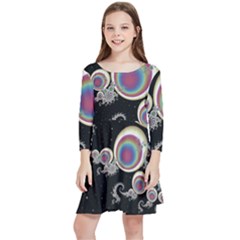 Fractal Math Abstract Abstract Art Digital Art Kids  Quarter Sleeve Skater Dress