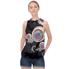 Fractal Math Abstract Abstract Art Digital Art High Neck Satin Top by Ravend