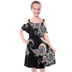 Fractal Math Abstract Abstract Art Digital Art Kids  Cut Out Shoulders Chiffon Dress by Ravend