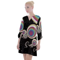 Fractal Math Abstract Abstract Art Digital Art Open Neck Shift Dress by Ravend