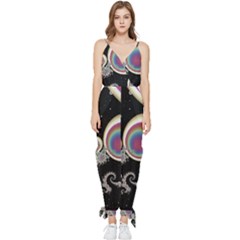 Fractal Math Abstract Abstract Art Digital Art Sleeveless Tie Ankle Chiffon Jumpsuit by Ravend