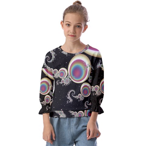 Fractal Math Abstract Abstract Art Digital Art Kids  Cuff Sleeve Top by Ravend